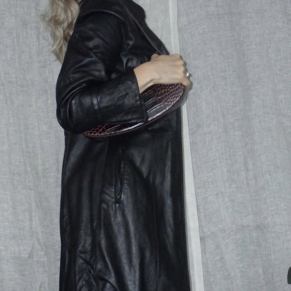 Vintage Vera Pelle Long Leather Jacket - Picture 2 of 3